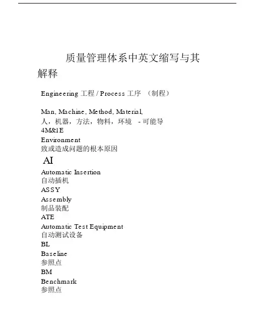 质量管理体系中英文缩写与其解释.docx