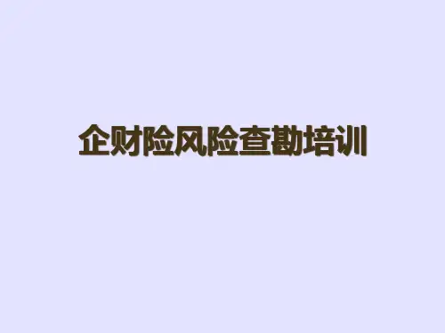 企财险风险查勘培训课件