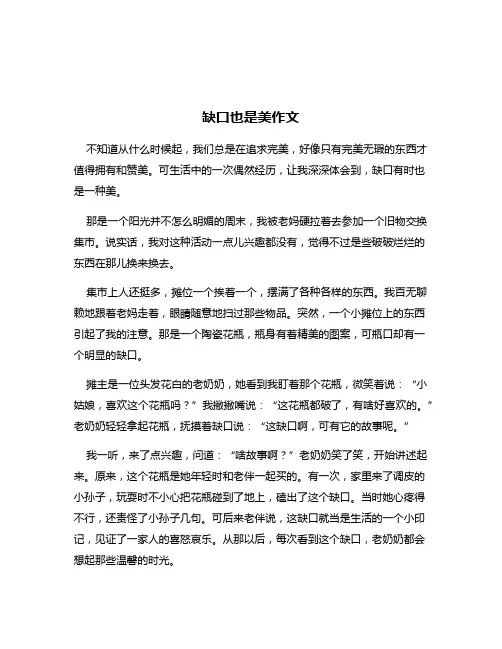 缺口也是美作文