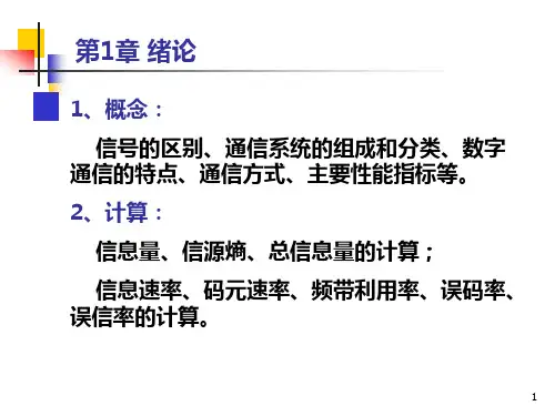 通信原理第六版复习资料