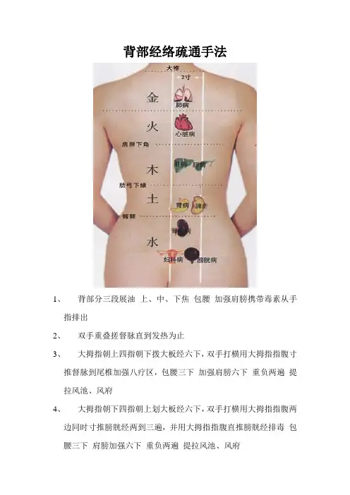 背部经络疏通手法