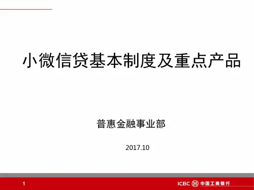 小微信贷基本制度及重点产品
