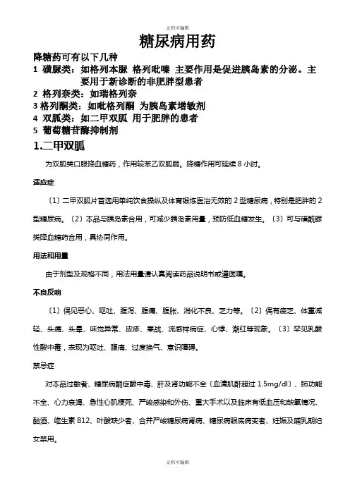 糖尿病用药