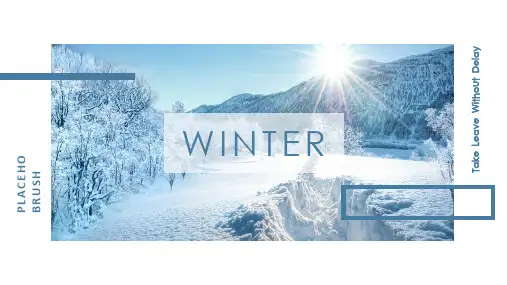 冬季雪景唯美小清新文艺摄影画册PPT模板