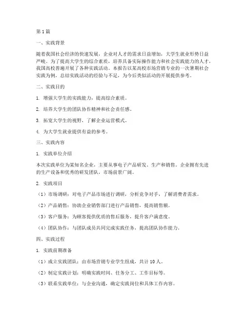 实践纪实总结报告范文(3篇)