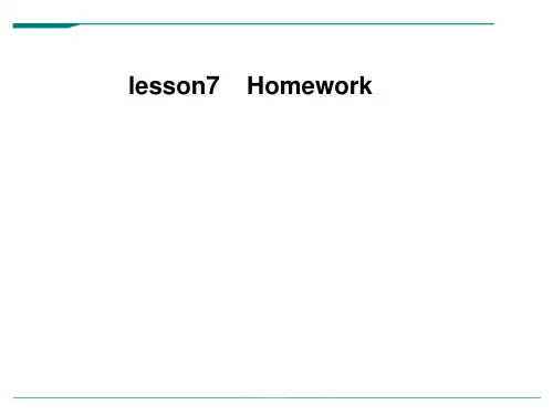 冀教版英语四年级上册Unit 2 Lesson 7 Home work-优课件