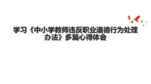 学习《中小学教师违反职业道德行为处理办法》多篇心得体会.pptx
