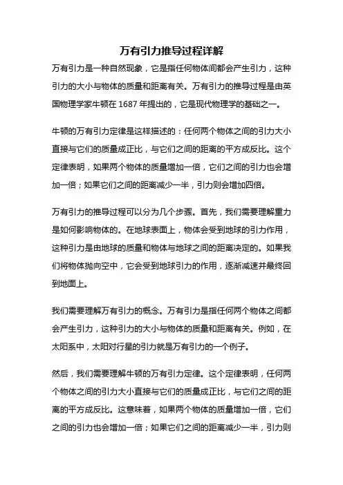 万有引力推导过程详解
