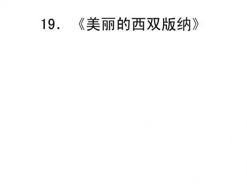《美丽的西双版纳》