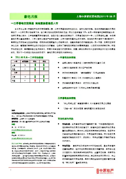 中原地产—上海豪宅市场月报(8月)