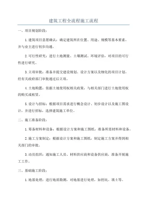 建筑工程全流程施工流程