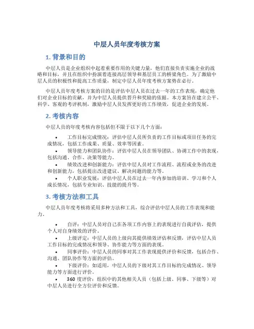 中层人员年度考核方案