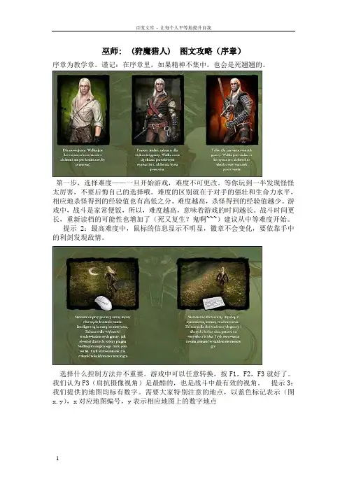 巫师加强版攻略序言第一章