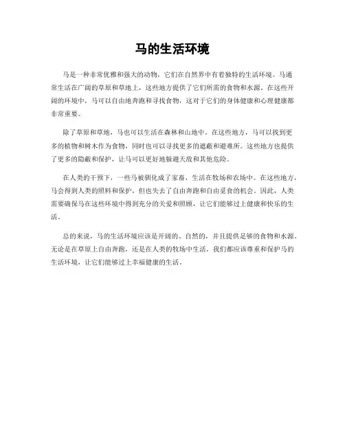 马的生活环境