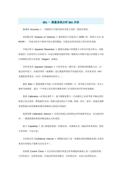 MSA术语
