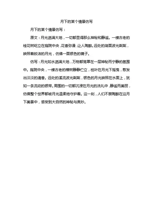 月下的某个情景仿写