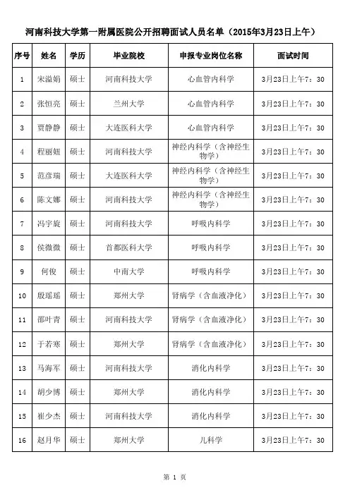 河科大第一附属医院