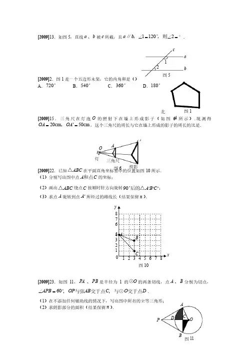 2009年数学中考真题