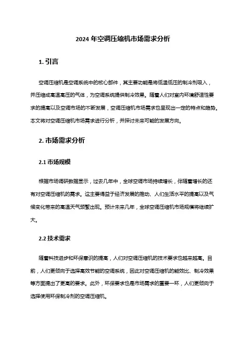 2024年空调压缩机市场需求分析