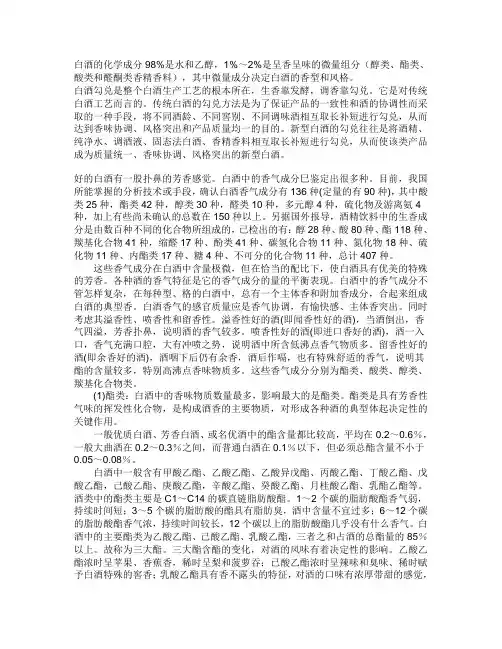 白酒的勾兑及香精成分