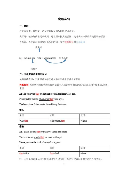 2024年中考英语一轮复习之定语从句