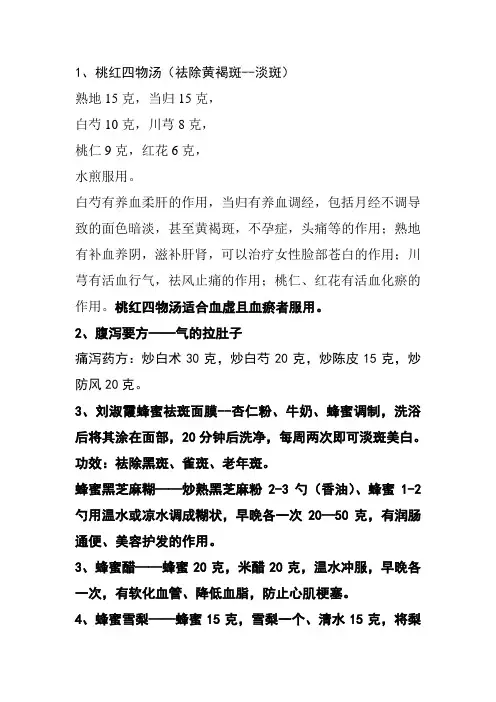 桃红四物汤等药方