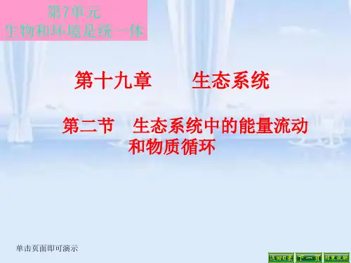 苏教版八年级生物上册1：生态系统中的能量流动和物质循环课件