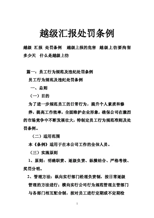 越级汇报处罚条例