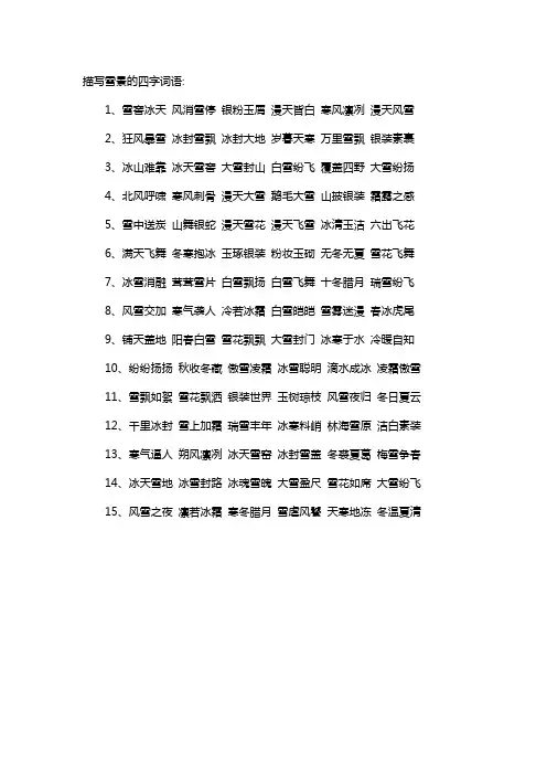 描写雪景的四字词语