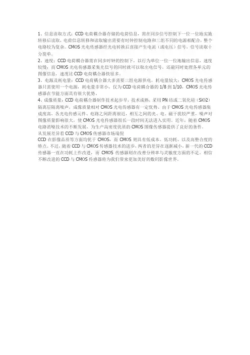 比较CCD与CMOS