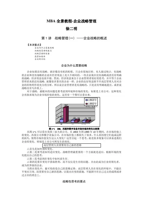 MBA全景教程企业战略管理