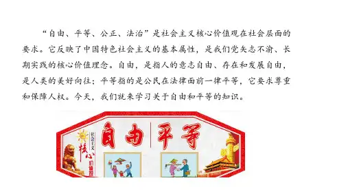 7.1自由平等的真谛 课件 (26张PPT) -2022-2023学年部编版道德与法治八年级下册