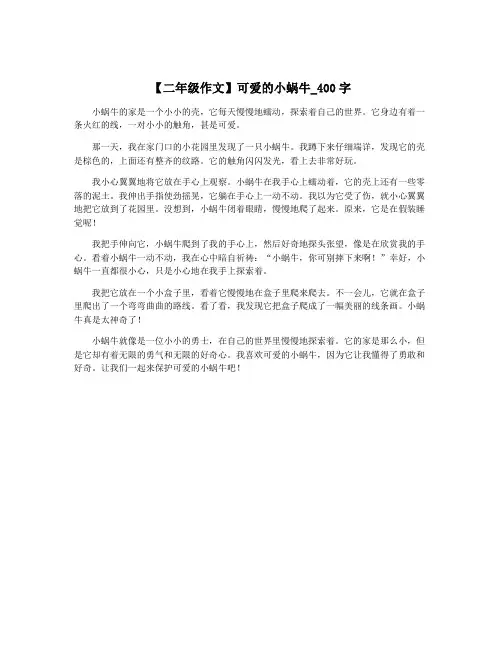 【二年级作文】可爱的小蜗牛_400字
