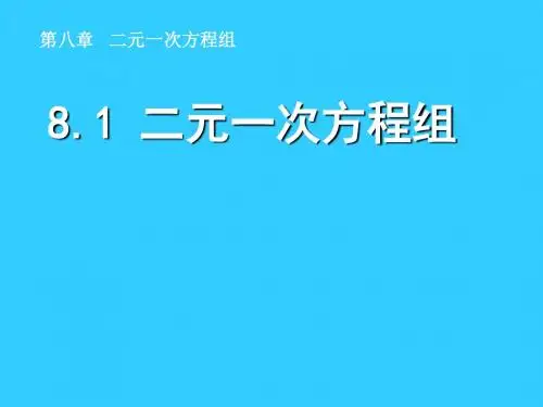 人教版数学七年级下册第八章 二元一次方程组全章课件(按章节制作)-1