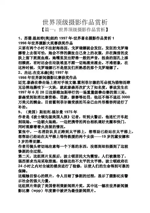 世界顶级摄影作品赏析