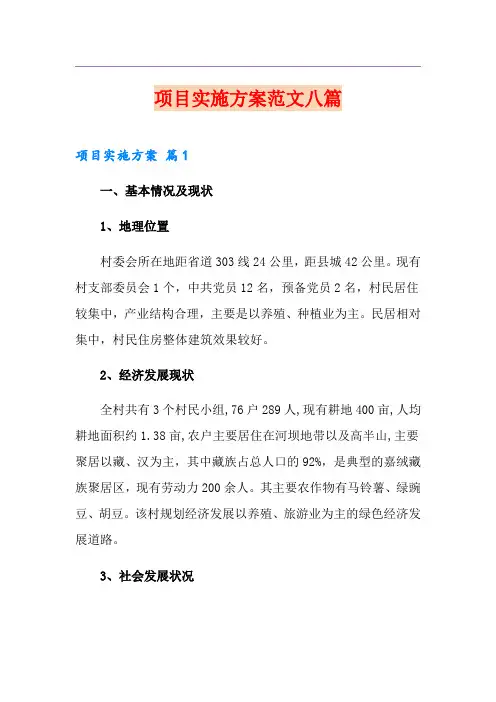 【优选】项目实施方案范文八篇