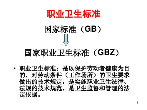 工业场所有害因素职业接触限值概述课件