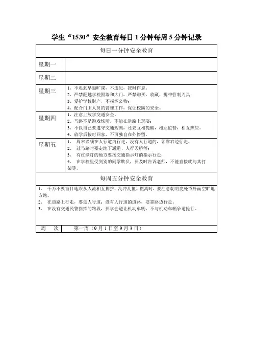 周1530安全教育记录(2021至2022)