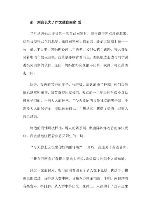 那一刻我长大了作文独自回家