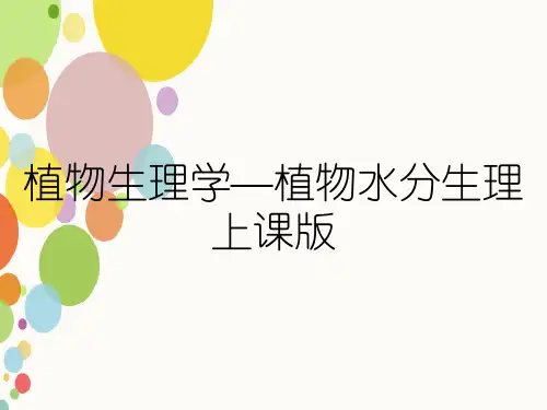 植物生理学—植物水分生理上课版