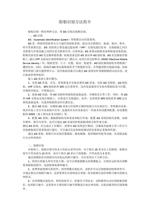 船舶识别方法简介