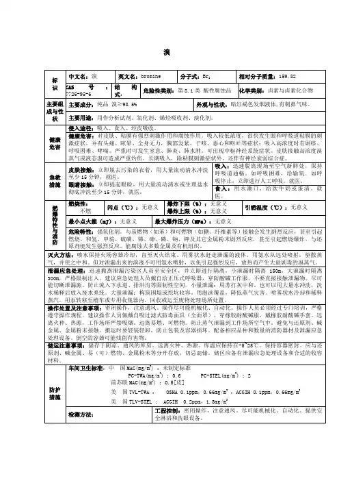 溴安全技术说明书MSDS