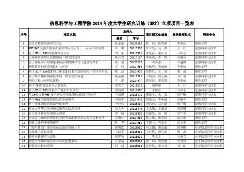 立项统计表