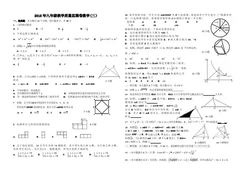 2018年数学适应性试题