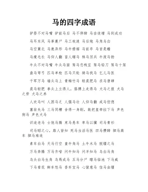 马的四字成语