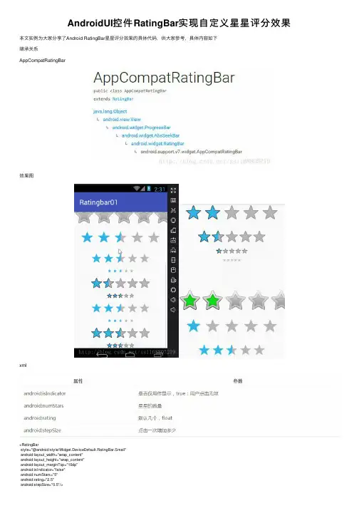 AndroidUI控件RatingBar实现自定义星星评分效果