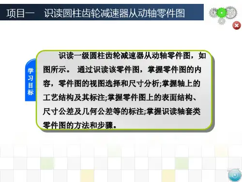 项目一识读圆柱齿轮减速器从动轴零件图