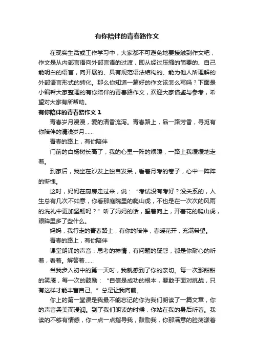有你陪伴的青春路作文4篇