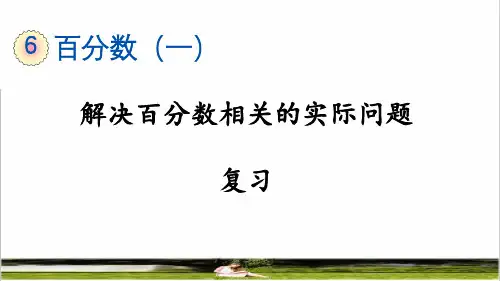 人教版六年级数学上册第六单元《解决百分数相关的实际问题》复习课件