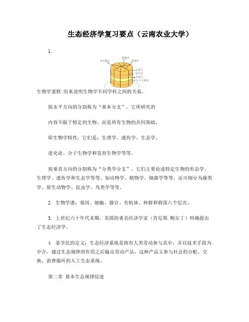 生态经济学复习要点云南农业大学